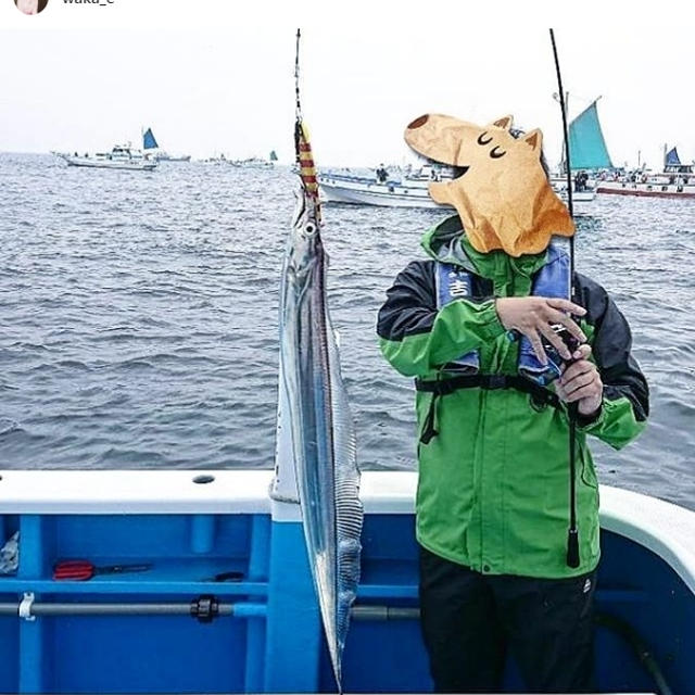 夫、太刀魚を釣る。