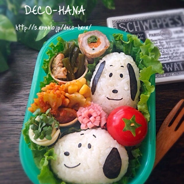 スヌーピーのお弁当◡̈⃝♩寝坊したけど、間に合いました♫