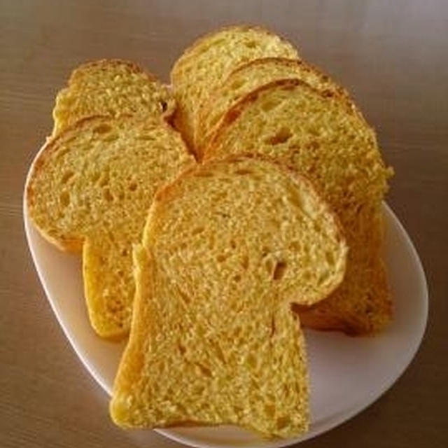かぼちゃ食パン♪から揚げサンド・バタートースト♪