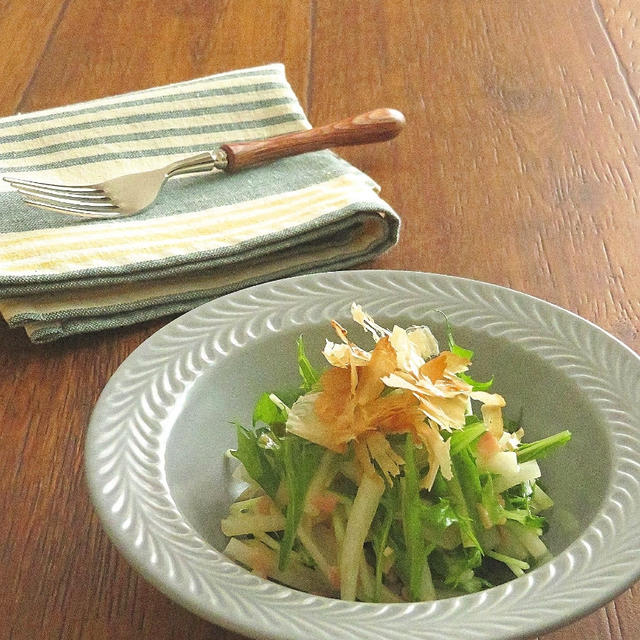 【#牡蠣だし醤油】水菜とだいこんの和風サラダ
