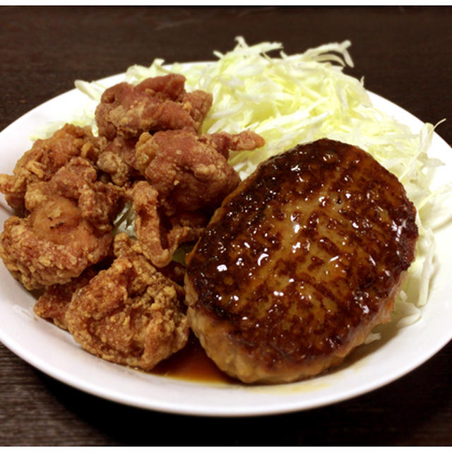 Cセット（唐揚げとハンバーグ）
