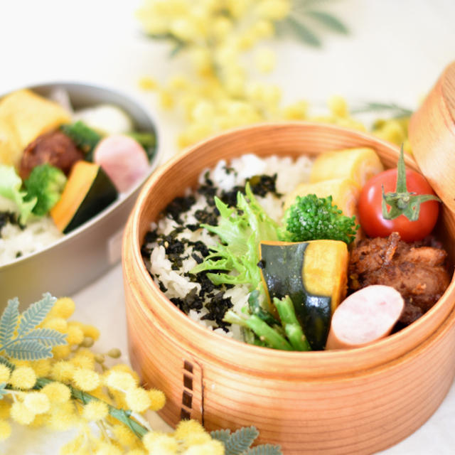 わっぱ弁当、ミモザのリース