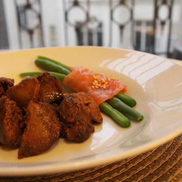 鶏レバーの甘辛煮 生姜入り☆Ginger and Chicken lever with sweet soy sauce