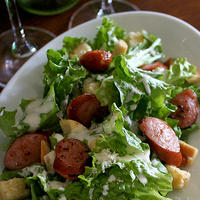 Caesar salad + Johnsonville