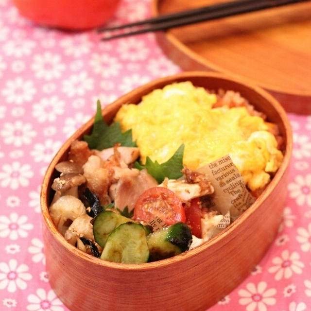 カフェ弁当☆マジックオムライス弁当【簡略レシピ】