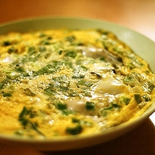 牡蠣のたまごとじ　白だしﾃﾞ☆