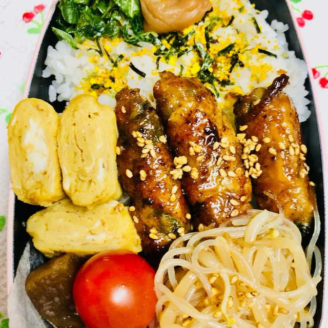 玉ねぎ紫蘇巻きのお弁当