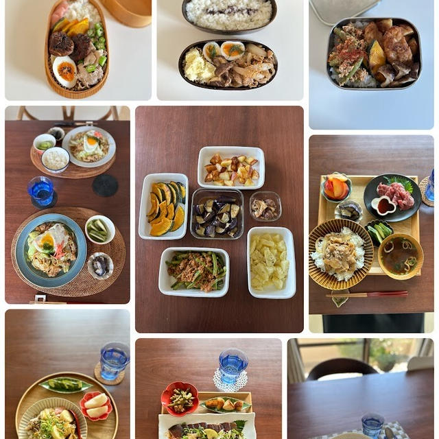 先週1週間の日持ちおかずと、弁当・主婦の一人ランチ・50代夫婦の晩ごはんと、東京で食べた美味しい晩ごはん、高校時代に読んでた懐かしいマンガ
