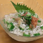 梅しそオクラで押し麦の冷やし雑炊