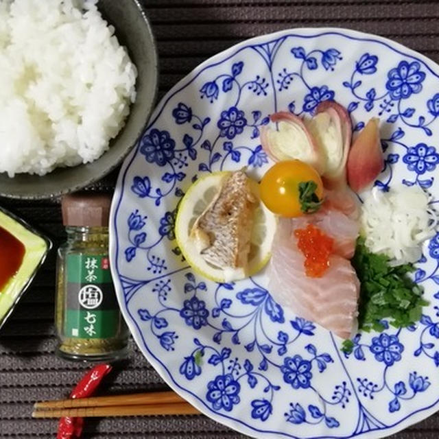 謎！抹茶塩七味で食べる！真鯛！！！