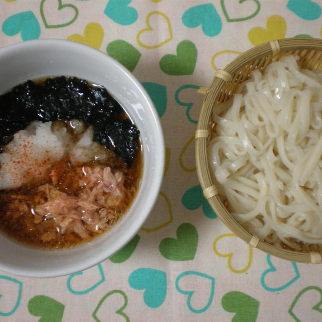 「かんづめ」ツナおろしのつけうどん
