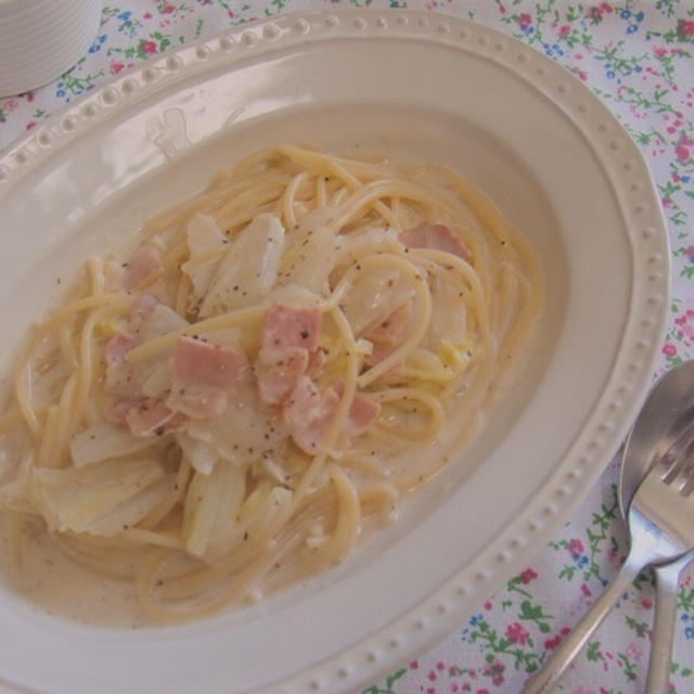 【掲載のお知らせ】とろとろ白菜とベーコンのクリームスープパスタ