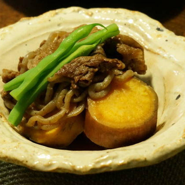 安納芋で肉じゃがならぬ？肉さつま！