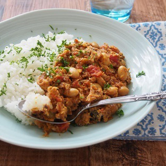 10分！豆入り。さばのドライトマトカレーで血液サラサラに。