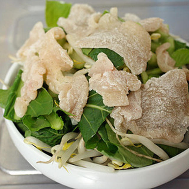 小松菜と鶏のレンジ蒸し