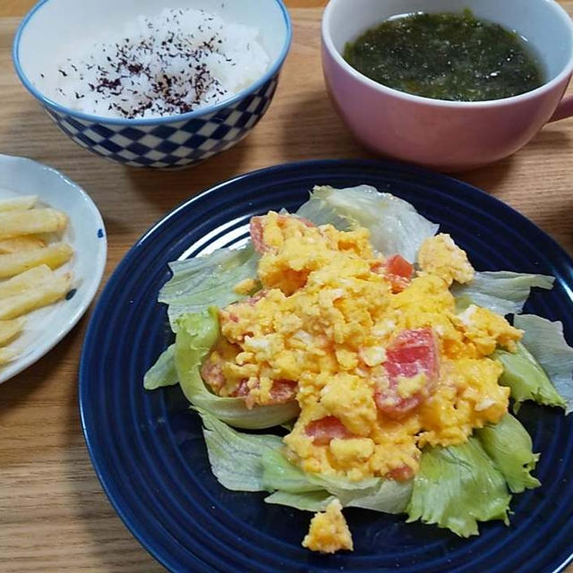 トマ玉チーズとゆかりご飯