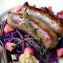 Sausage on a Bed of Red Cabbage and Apples紫キャベツと林檎とソーセージ