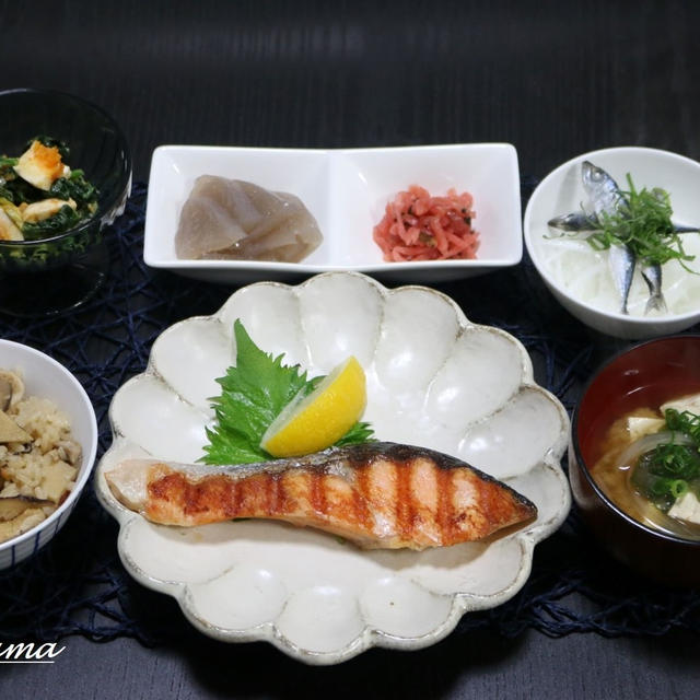タケノコの炊き込みご飯で春の和定食
