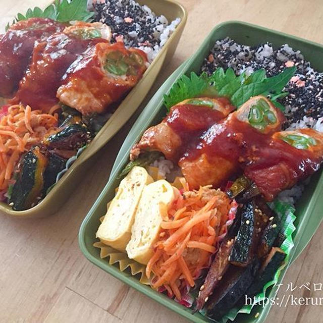 肉巻きいんげんのお弁当