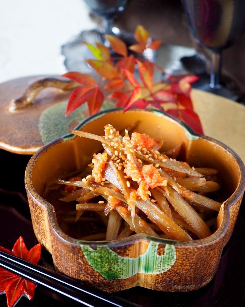 【明太子の辛さが隠し味】やわらかごぼうの明太きんぴら