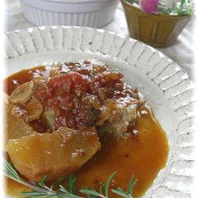 豚もも肉と大根の赤ワイン煮。　と献立。