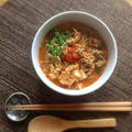 麻婆豆腐とライスヌードルのスープ