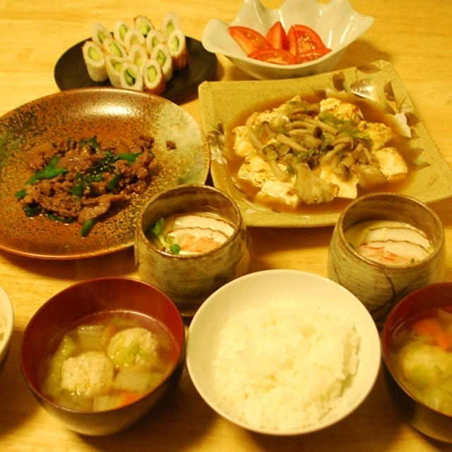 昨夜は豆腐のきのこみぞれ煮など～