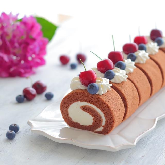 ふんわりココアロールケーキ♪