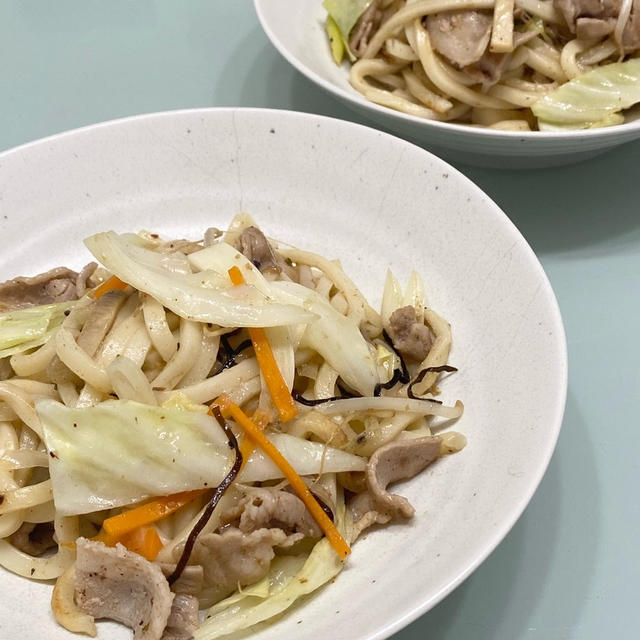 【レシピ】塩昆布でさっぱり焼きうどん