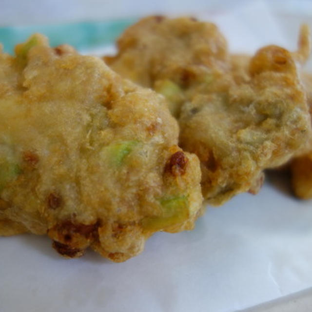 アボガドと納豆かき揚げ／ほうれん草の卵かけ
