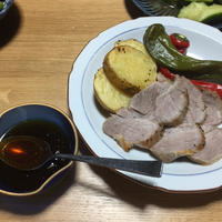 塩豚のたれに花椒♪