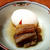 焼き茄子と半熟玉子の出汁浸し