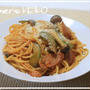 季節の野菜でナポリタン　　～レシピは『セロリとしめじのナポリタン』です～