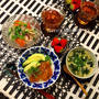 ベトナム風タコの春雨サラダ・わかめスープ・アボカドサーモン丼