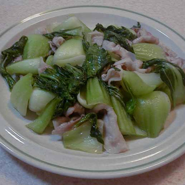 青梗菜と豚肉中華炒め