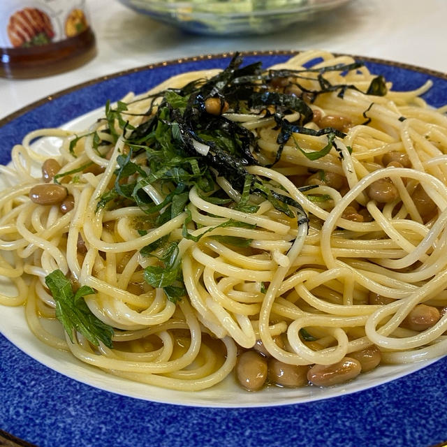 ぱぱっとちゃんと簡単、うまつゆ、納豆パスタ〜☆