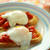 ガーリックブレッドの温泉卵とトマトソースのせ　＊Poached Egg and Tomato Sauce on Garlic Bread＊