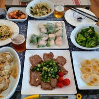 手抜きの雑草取り ～ 父の日の晩ごはん