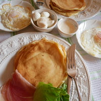 薄焼きもちもちホットケーキでラップサンド＆オープンサンドの朝ごはん