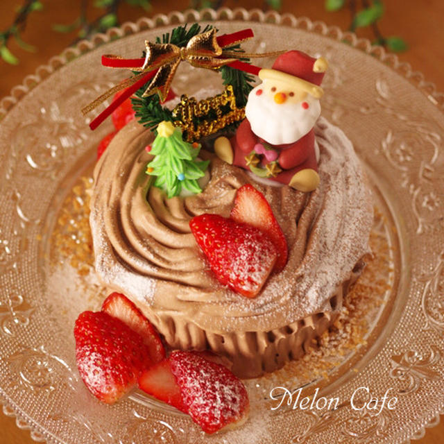 【レシピ】ホットケーキミックスとレンジで作る、切り株チョコの簡単クリスマスケーキ(ブッシュドノエル)