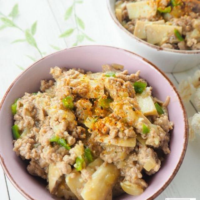 【レシピ・献立】ご飯がすすむ、えりんぎの肉味噌あんかけ丼