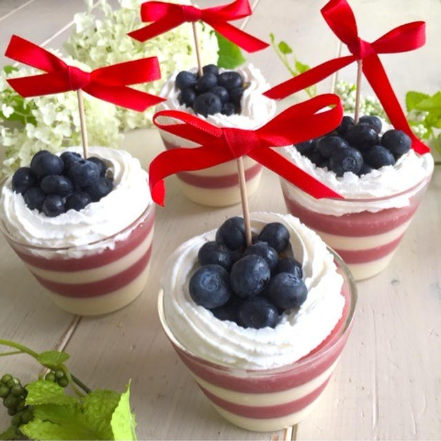 Happy 4th of July!☆アメリカ～ンなしましまゼリー♪