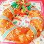 ★食べるバージョン★100円ショップグッズdeクリスマスリースパン