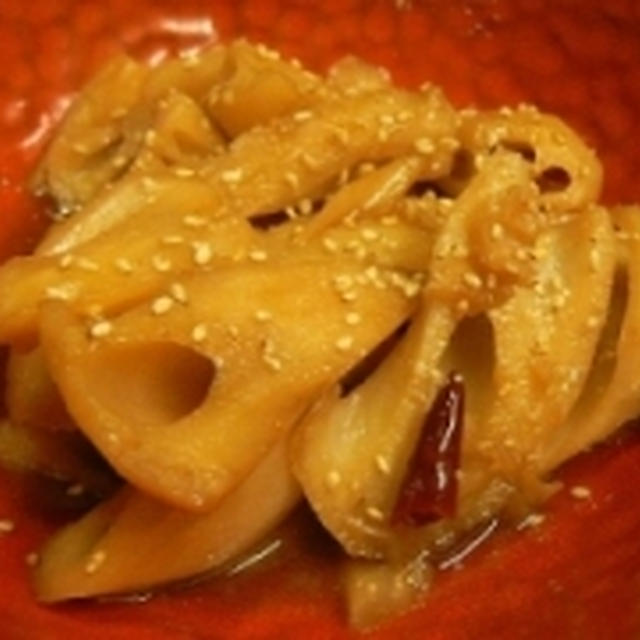 【うちレシピ】レンコンのキンピラ風炒め煮★お酢でサッパリ