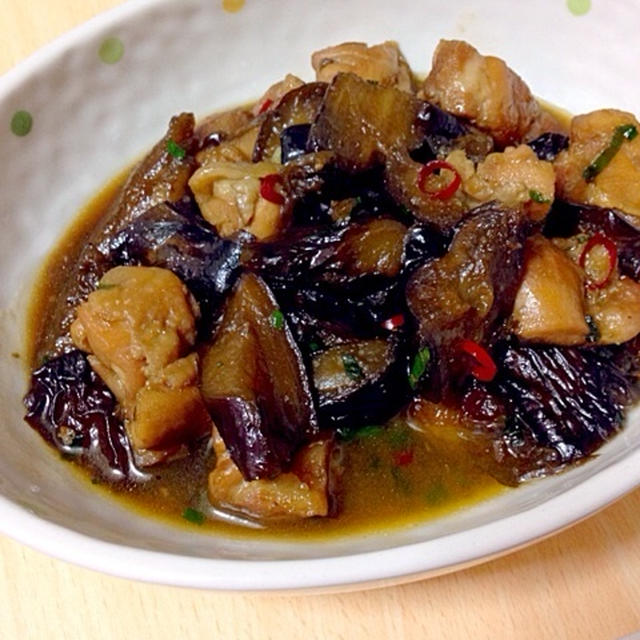 ナスと鶏肉のピリ辛煮