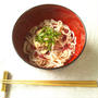 麺つゆと鯖缶と梅干しで、梅味冷やしうどん