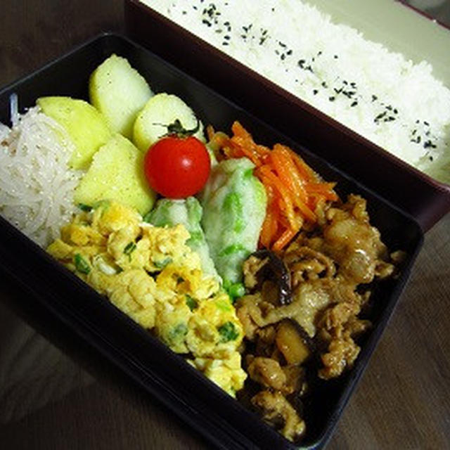 4月20日　　豚肉と椎茸の甘辛炒め弁当