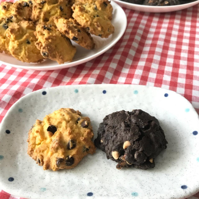 くるみとチョコチップのドロップクッキー2種