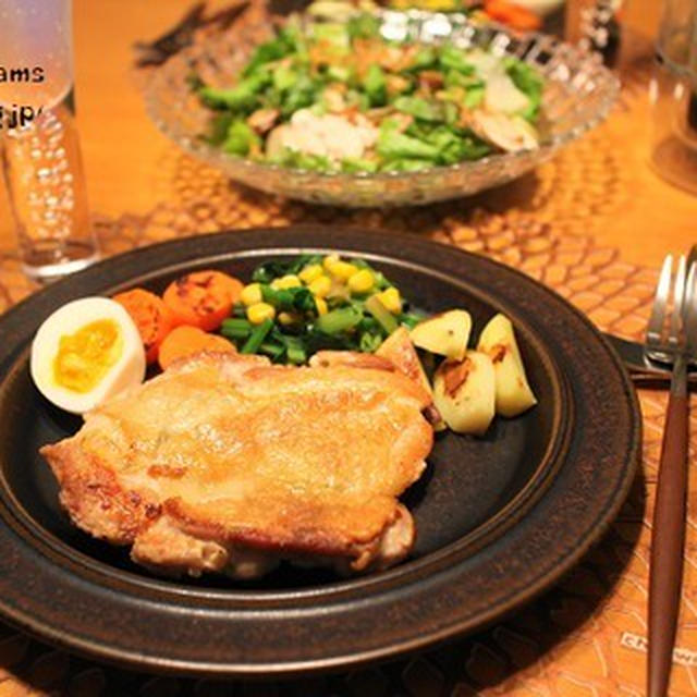 『皮パリチキン』のワンプレート夜ごはん。