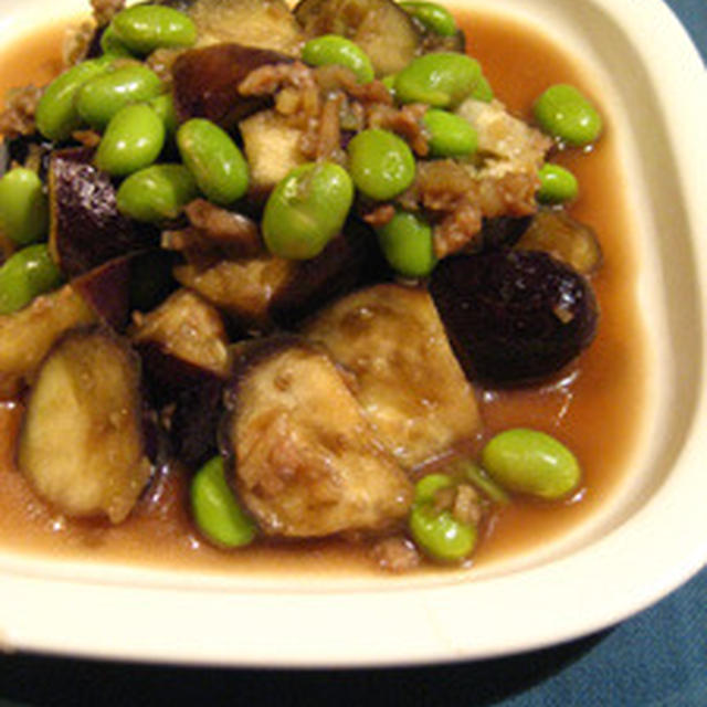 なすと枝豆の炒め物